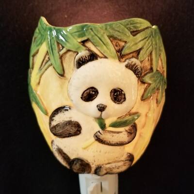Set of 2 Panda Eating Bamboo Night Light