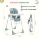 preview thumbnail 16 of 19, Foldable High Chairs for Babies and Toddlers with 7 Height and 5 Recline Adjustable Backrest