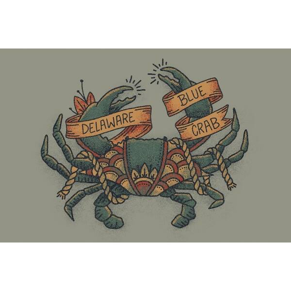Shop Delaware Crab Tattoo Design Lantern Press Artwork Art