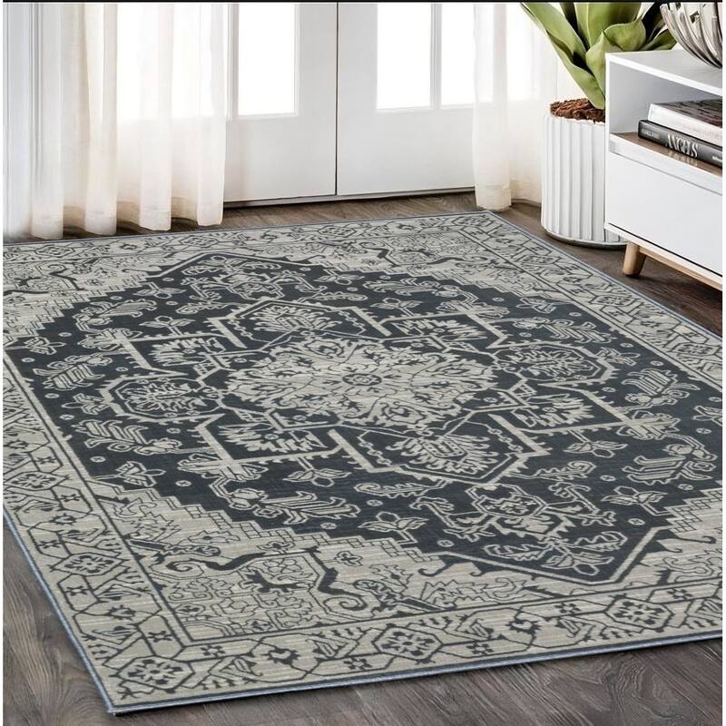 HomeRootsMedallion Traditional Runner Area Rug - 90.55' X '62.99' X '0.39