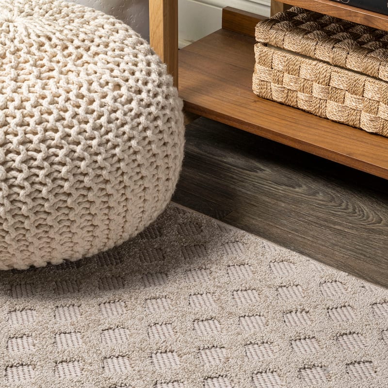 JONATHAN Y Citta High-Low Pile Mini-Diamond Trellis Indoor/Outdoor Area Rug
