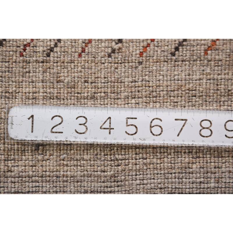 Tribal Gabbeh Indian Rug Hand-Knotted Beige Wool Carpet - 5'2" x 7'9"