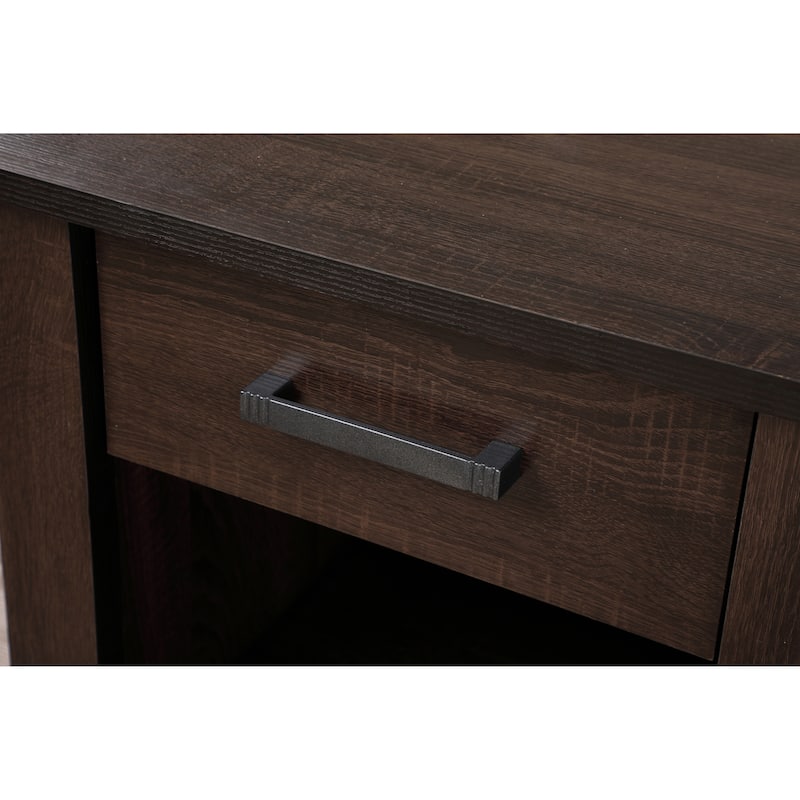 Wenge Nightstand 24x21x18 Modern Bedside Table with Rich Finish, Sleek Profile, Sturdy Build and Compact Storage Space