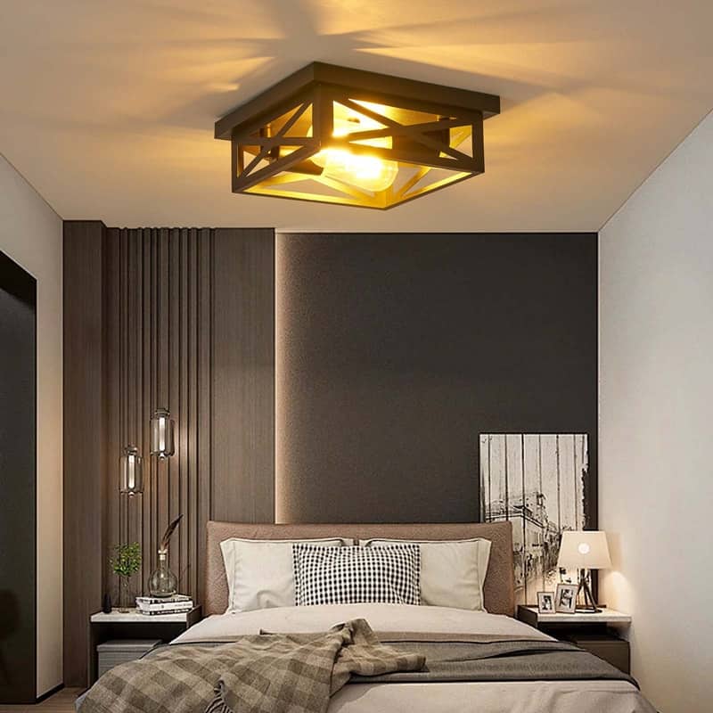 2 Light Farmhouse Flush Mount Ceiling Light-2 Pack