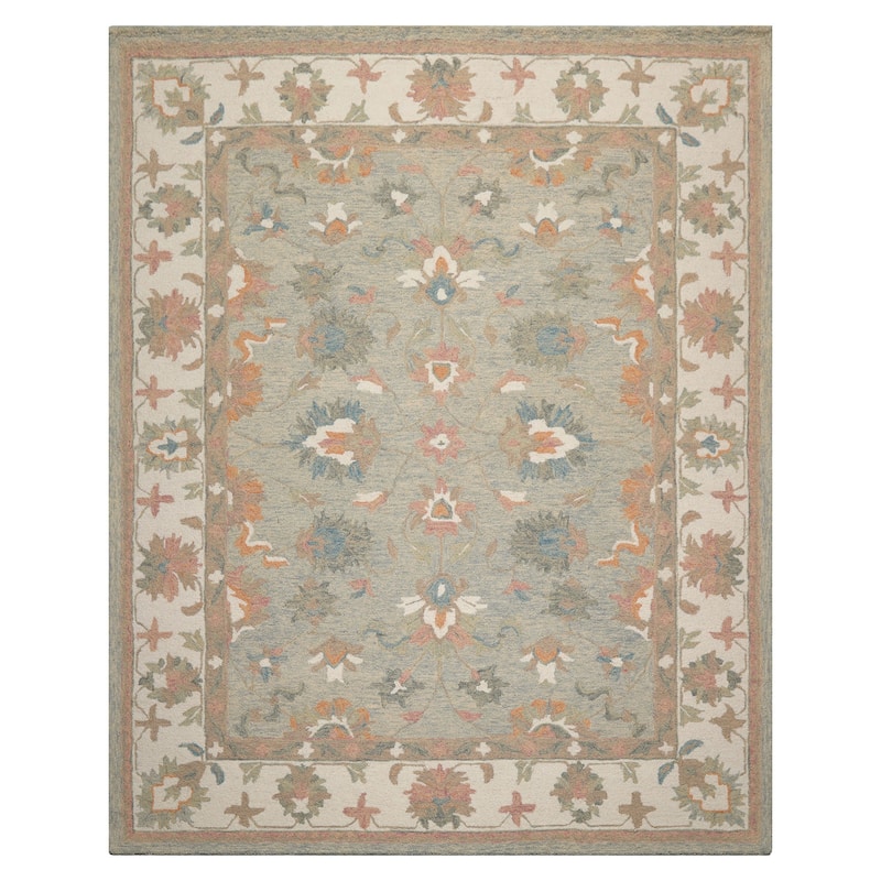 Multi Size Moss Traditional Agra Hand Hooked Wool Oriental Area Rug