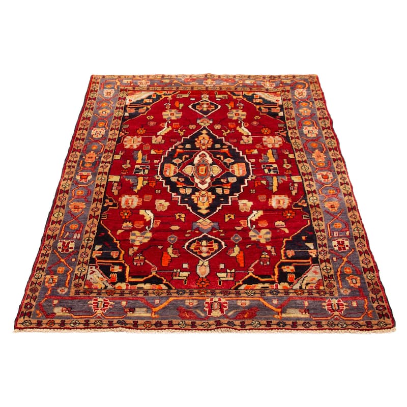 ECARPETGALLERY Hand-knotted Andelz Red Wool Rug - 4'9 x 7'4