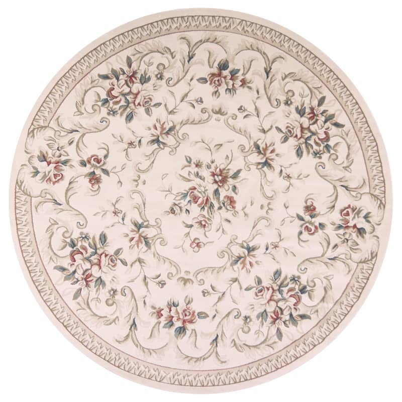 Copper Grove Gmunden Classic Floral Area Rug - 7'10" Round - Ivory