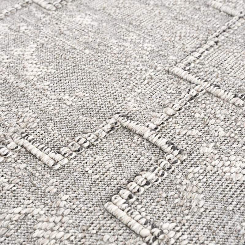 Hauteloom Butch Living Room, Bedroom Patio Outdoor Area Rug - Farmhouse - Taupe,Beige - 2' x 3'