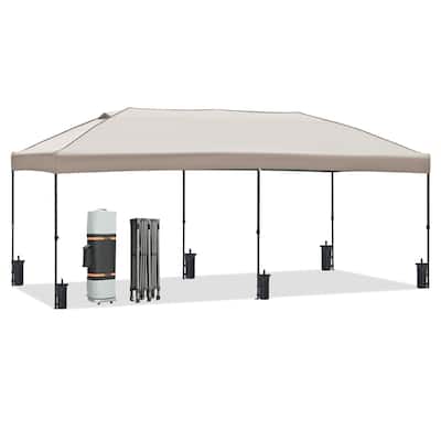 10x20 Heavy Duty Pop-Up Canopy Tent With Sidewalls & Wheeled Bag for Outdoor Events and Parties.