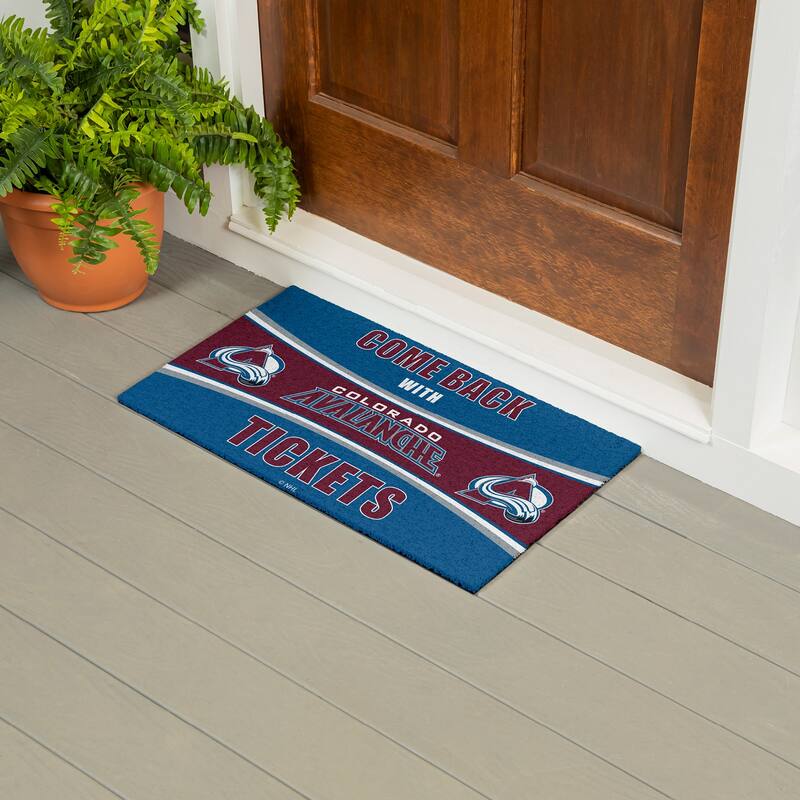 Chicago Blackhawks 28 in. x 16 in. PVC "Come Back With Tickets" Trapper Door Mat