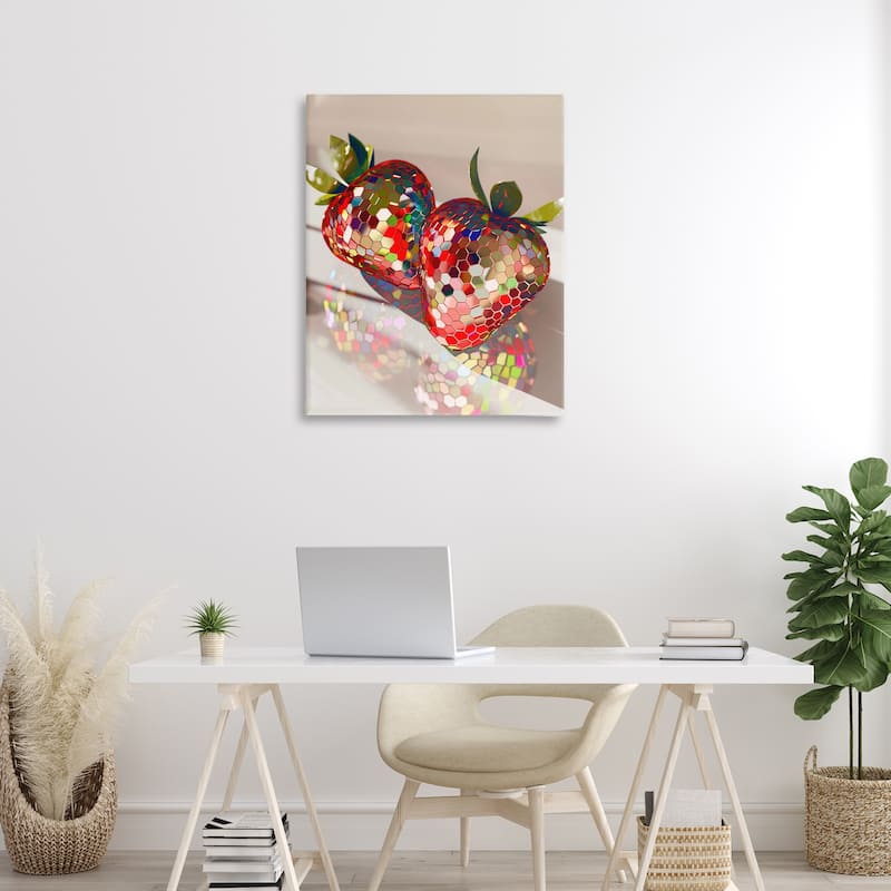 Stupell Reflecting Disco Strawberries Canvas Wall Art Design By Arlington Prints