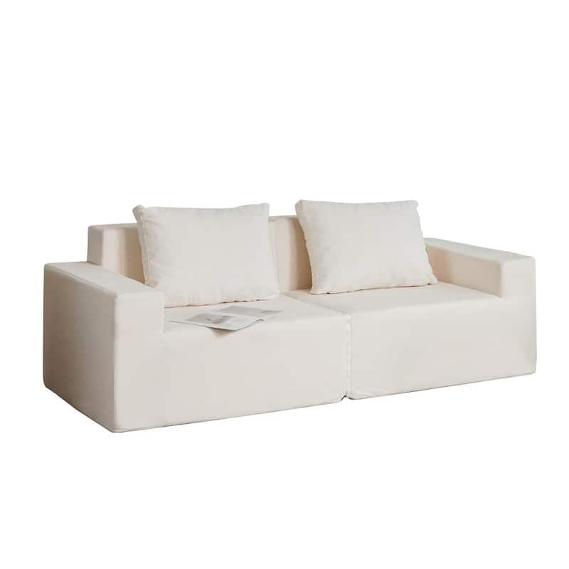 Convertible Foam Multi-Functional Sofa Chair Loveseat Twin Size for Living Room