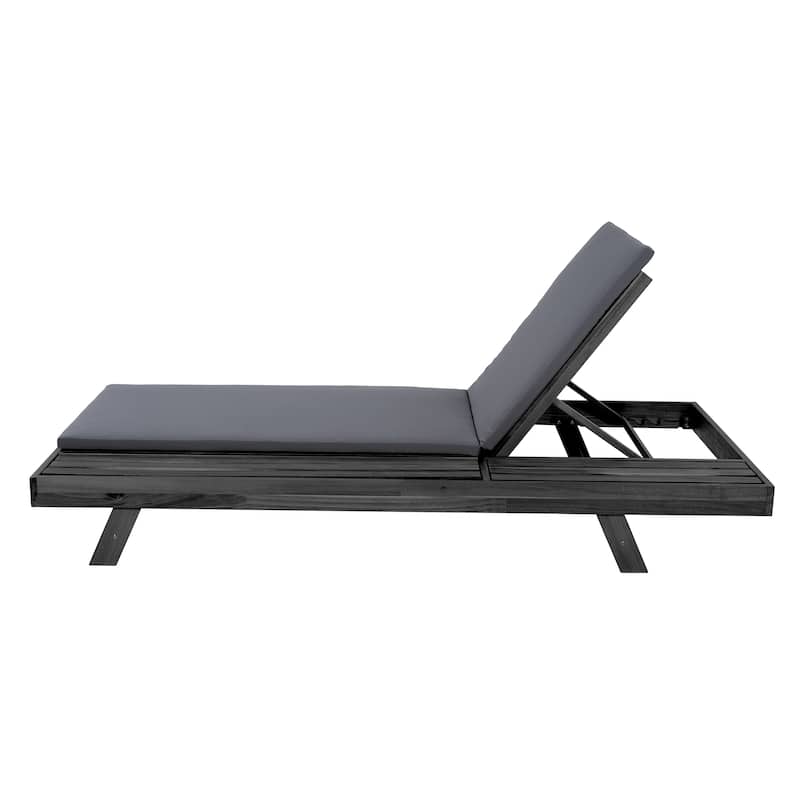 Christopher Knight Home - Molino Modern Outdoor Acacia Wood 4-Position Adjustable Chaise Lounge with Water-Resistant Cushion