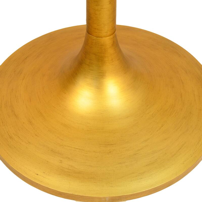 Rayna 30-Inch Round Wood Top Dining Table - Elm / Gold