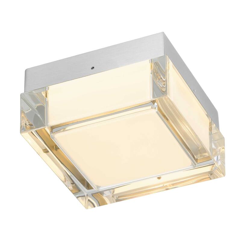 5 Inch Square LED Flush Mount Light Acrylic Diffuser 1500 Lumens Dimmable