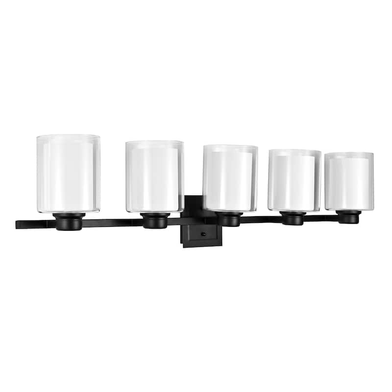 5 Light Oslo Vanity Light Fixture Matte Black - Matte Black