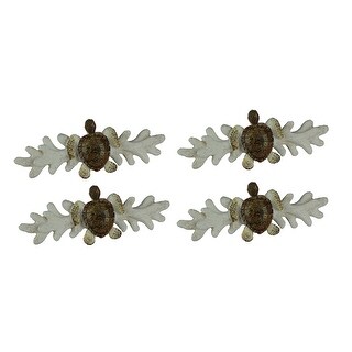 Shop Brown Sea Turtle On Coral Drawer Pull Handles Set Of 4 On Sale Overstock 29104214