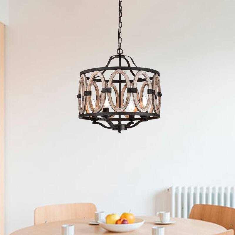 18 Inch Farmhouse Style Pendant Ceiling Lighted Chandelier