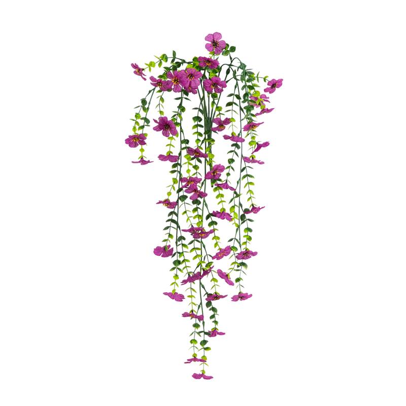 31-in UV Resistant Artificial Daisy Hanging Plant - Set of 6