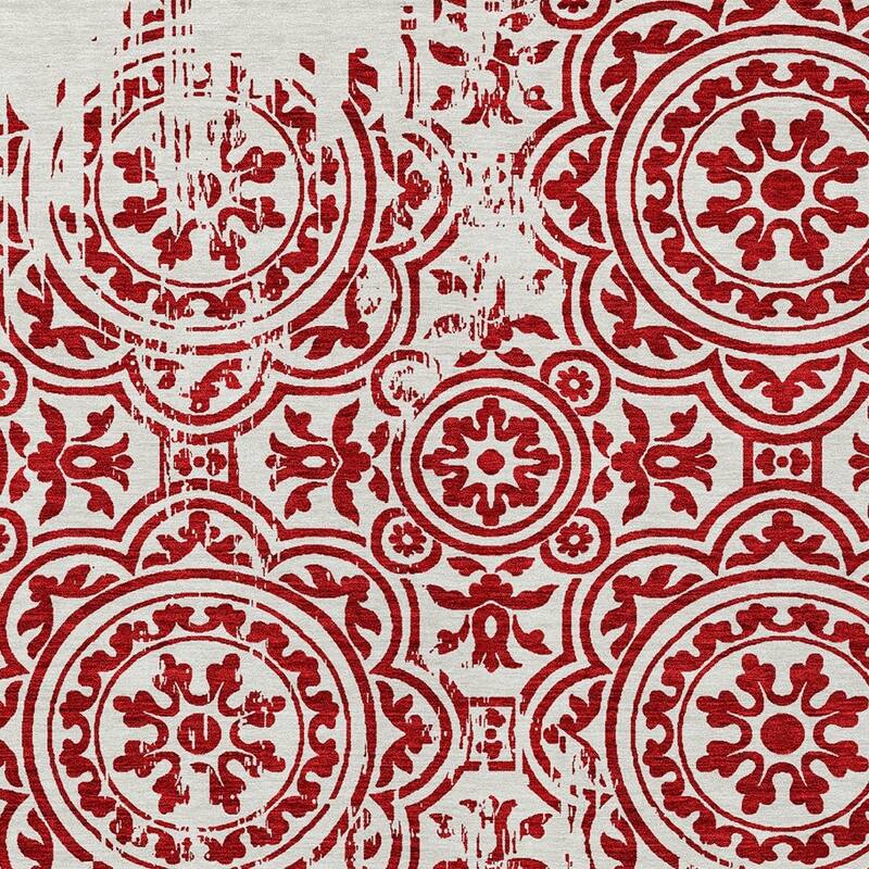 HomeRoots Medallion Transitional Rectangle Outdoor Rug
