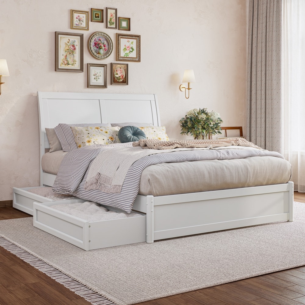 Andorra Platform Bed with Panel Footboard and Storage Drawers