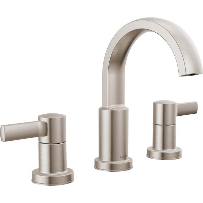 Delta 35855LF Albion Two Handle Widespread Bathroom Faucet with Push - SpotShield Brushed Nickel
