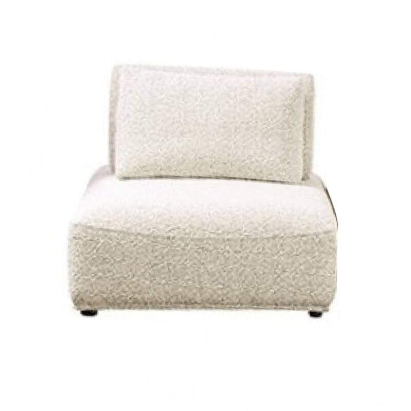 Stavan Modular Curved 3 Seat Sofa, Beige Boucle, Adjustable Seat Depth