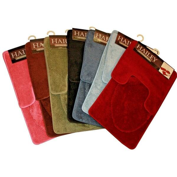 Hailey 3 Piece Bath Rug Set, Bath Mat, Contour Rug, Lid Cover, Soft Pile, Water Absorbent