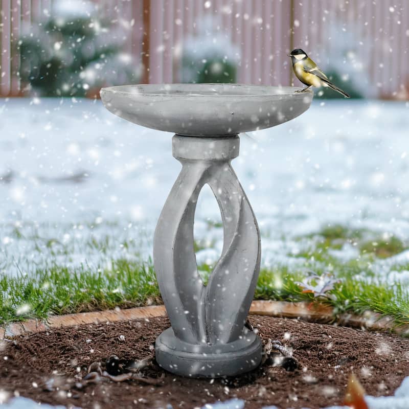 21.8 Inch Height Outdoor Bird Bath - Large Bird Bath for Garden Patio