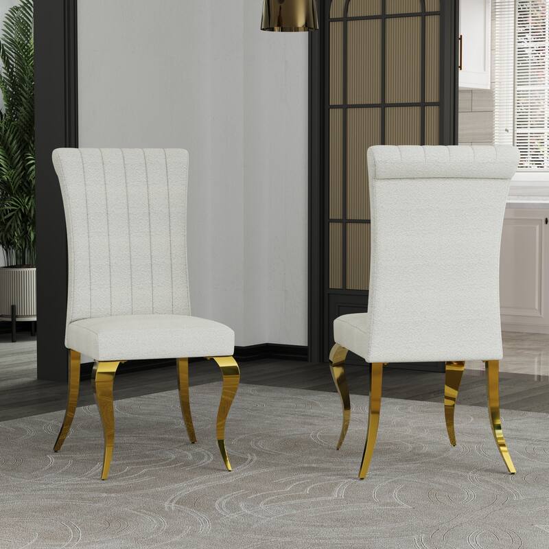 Luxurious Dining Room Table Set with Velvet Dining Chairs