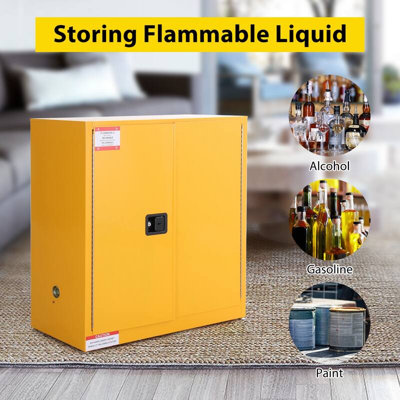 Steel Flammable Safe Storage Cabinet with 2 Shelf