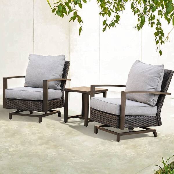 Outdoor Furniture 3 Pieces Set,All Weather PE Wicker Rattan Patio