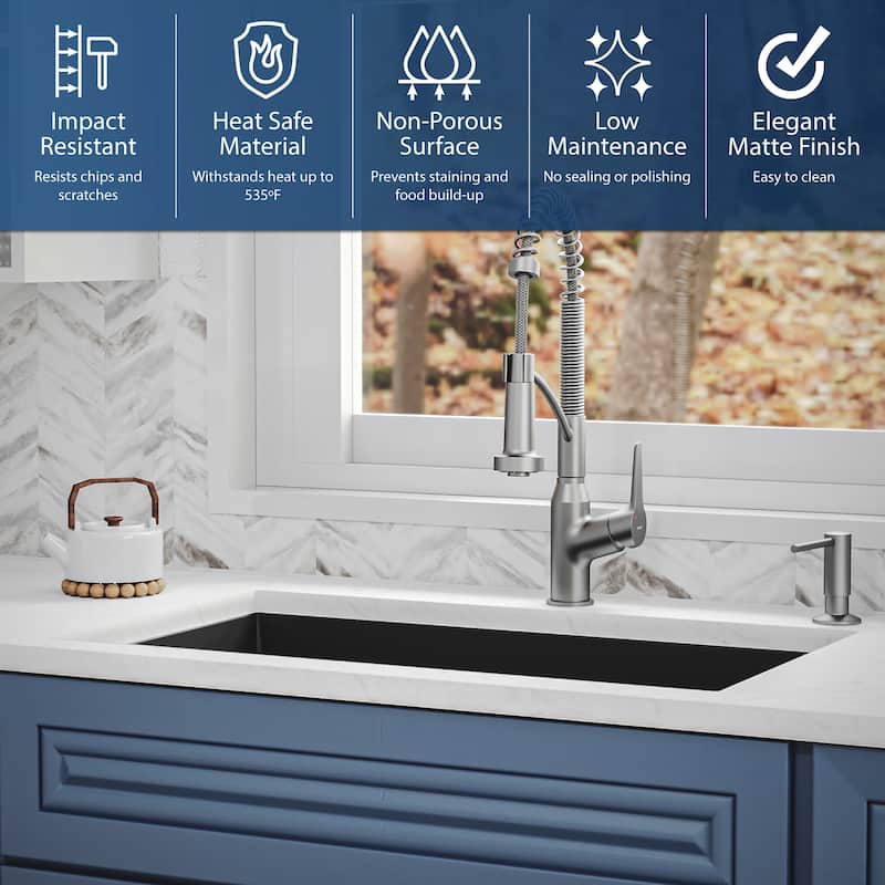 Karran Undermount Quartz Single-bowl Kitchen Sink