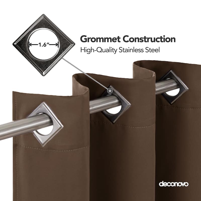 Deconovo Square Grommet Curtain Panel Pair(2 Panel)
