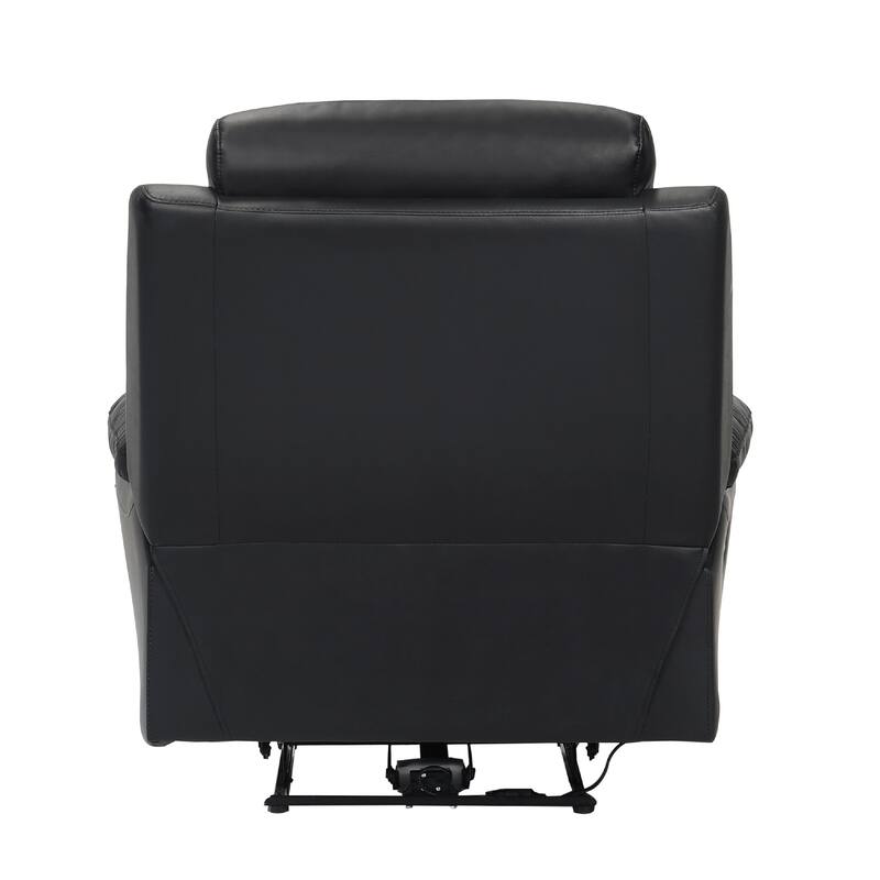 Hanna Power Reclining Chair, USB Port, Black Top Grain Leather