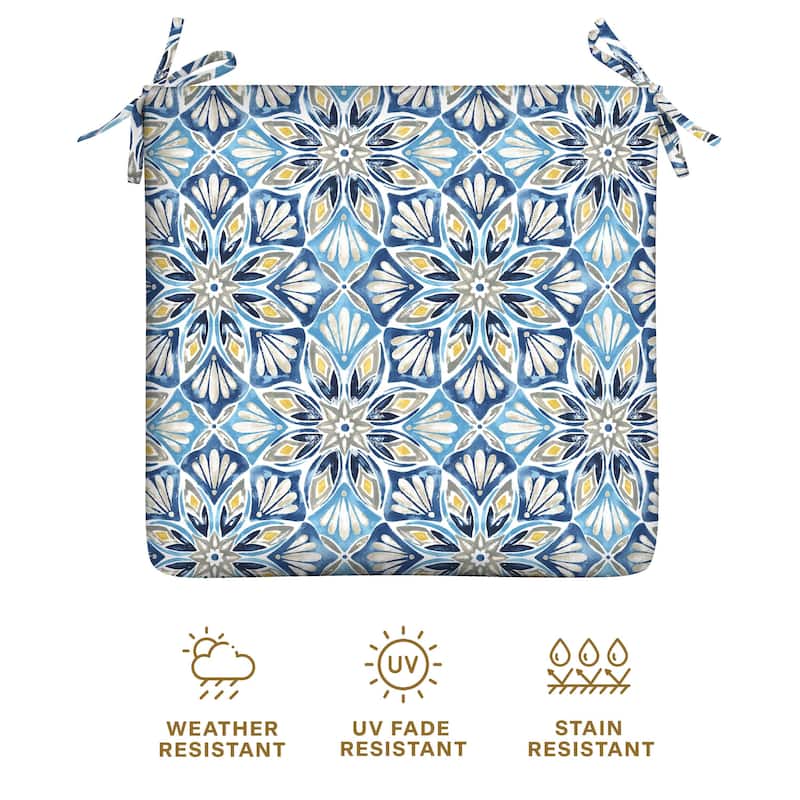 Outdoor Universal Seat Cushion (2-Pack) - 18" wide x 17.5" deep x 2.5" thick