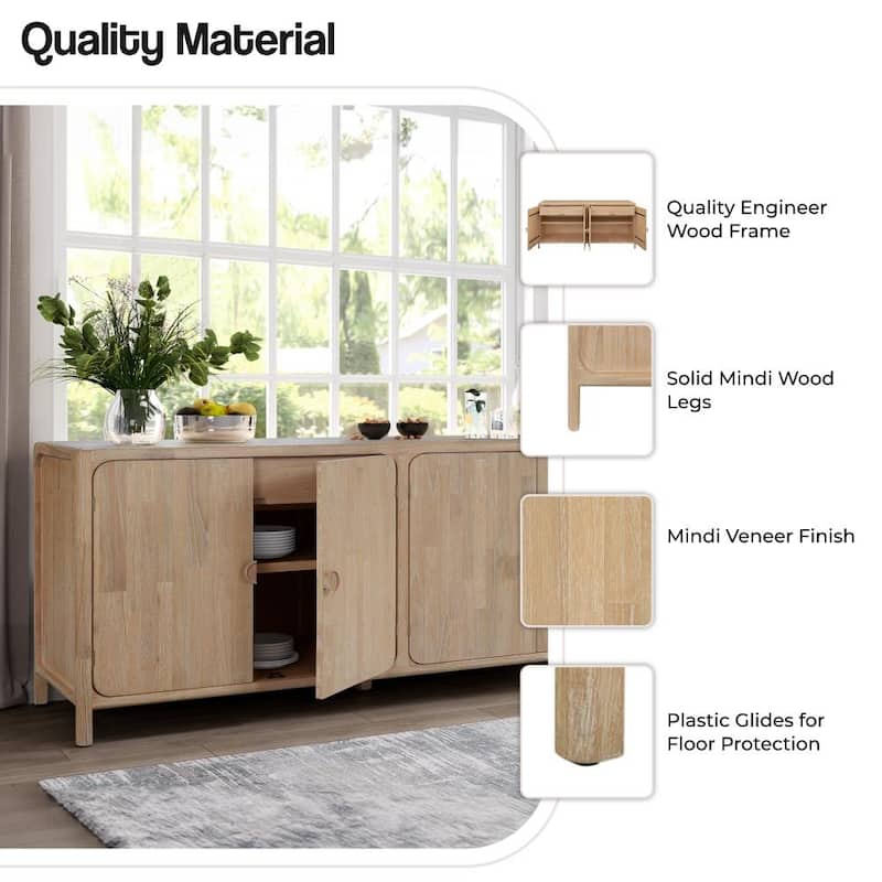 NPD Furniture Hansville Sideboard 4 Doors with 2 Inner Drawers