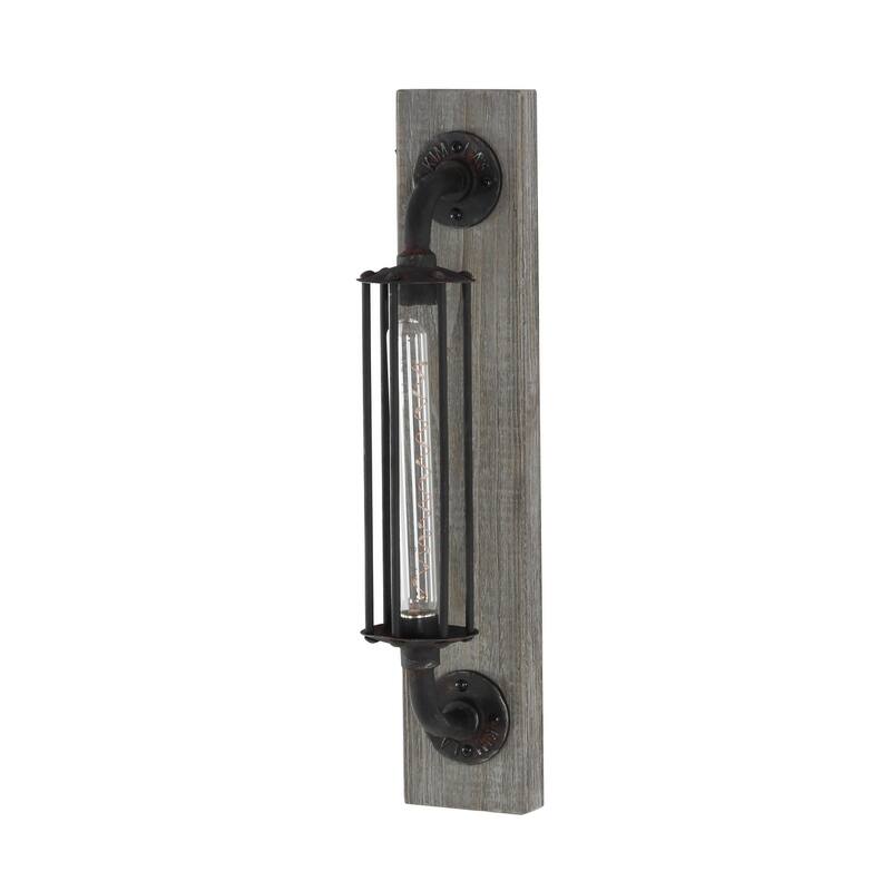 Black Metal Battery Operated Geometric Accent Lamp with Included Fixed LED Light - 4 x 6 x 20