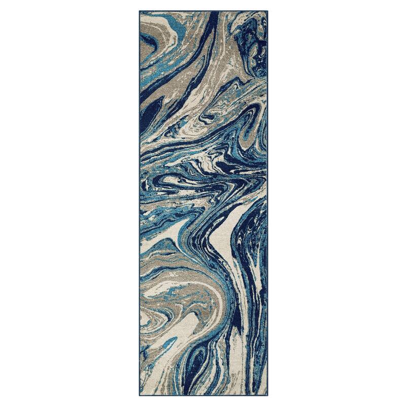 Washable Area Rugs for Living Room, Soft Modern Abstract Rug Non Slip Low Profile Carpets for Bedroom Dining Room