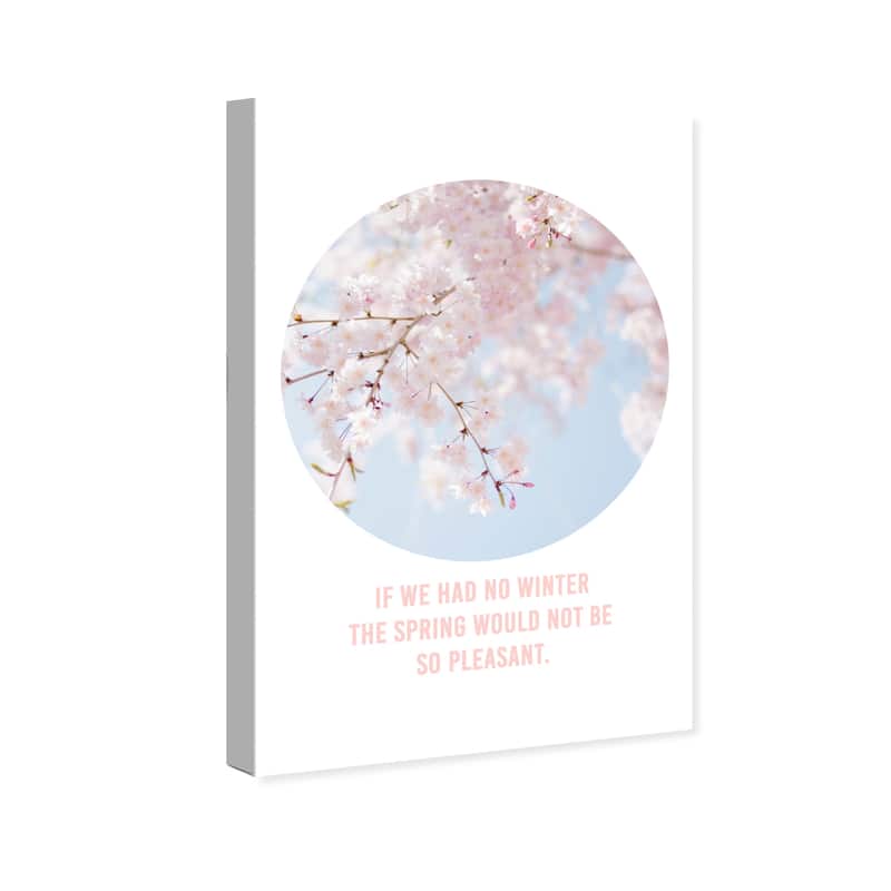 Wynwood Studio Prints Floral and Botanical No Spring No Winter Pink and Light Blue Global Wall Art Canvas Print