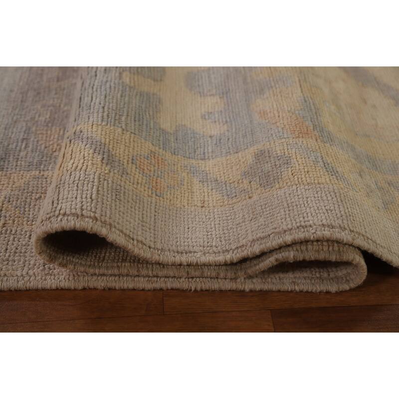 Vegetable Dye Oushak Oriental Area Rug Handmade Wool Carpet - 9'3"x 11'10"