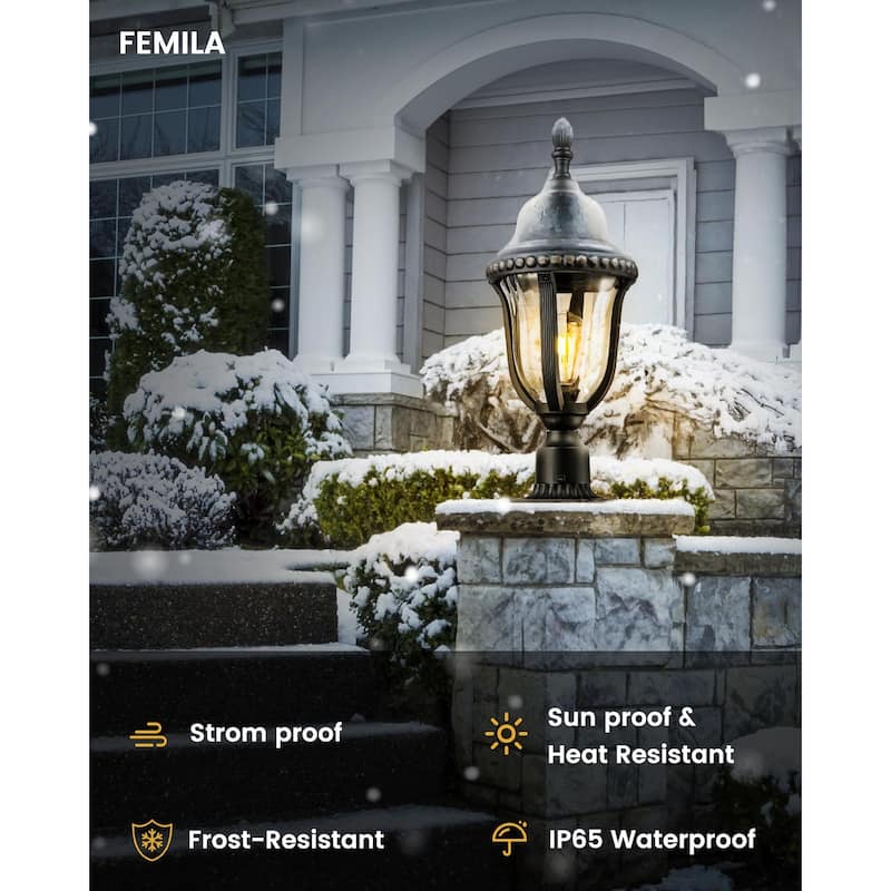 21" Outdoor Post Light, Matte Black