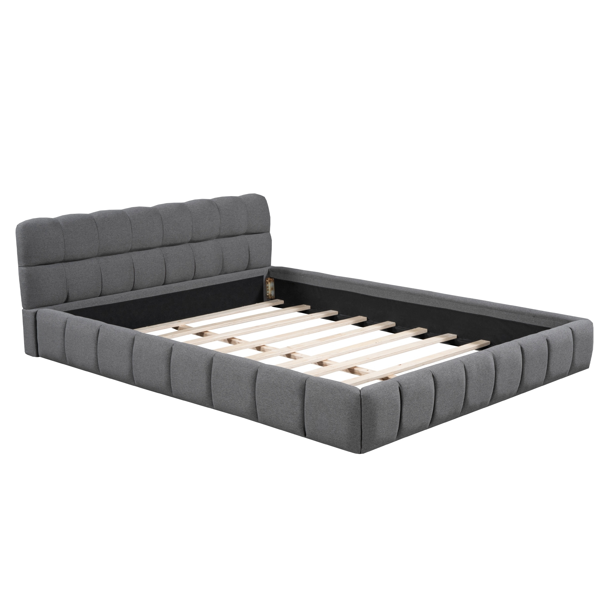 Queen Size Upholstered Platform Bed with Thick Fabric