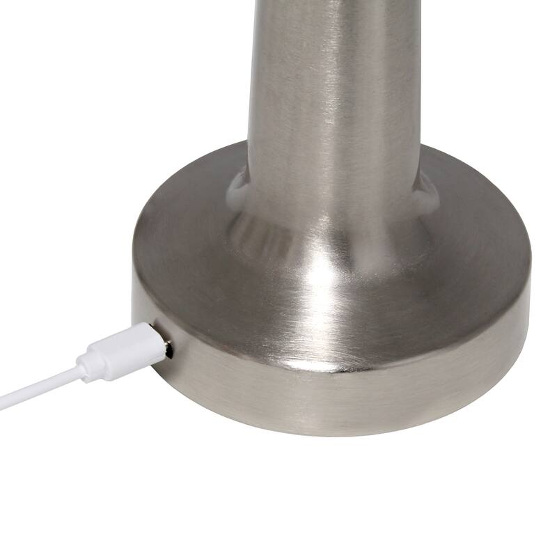 8.88" Touch-Control Mushroom LED Lamp Cordless Rechargeable Table Light with Adjustable Brightness - 4”L x 4”W x 8.88”H