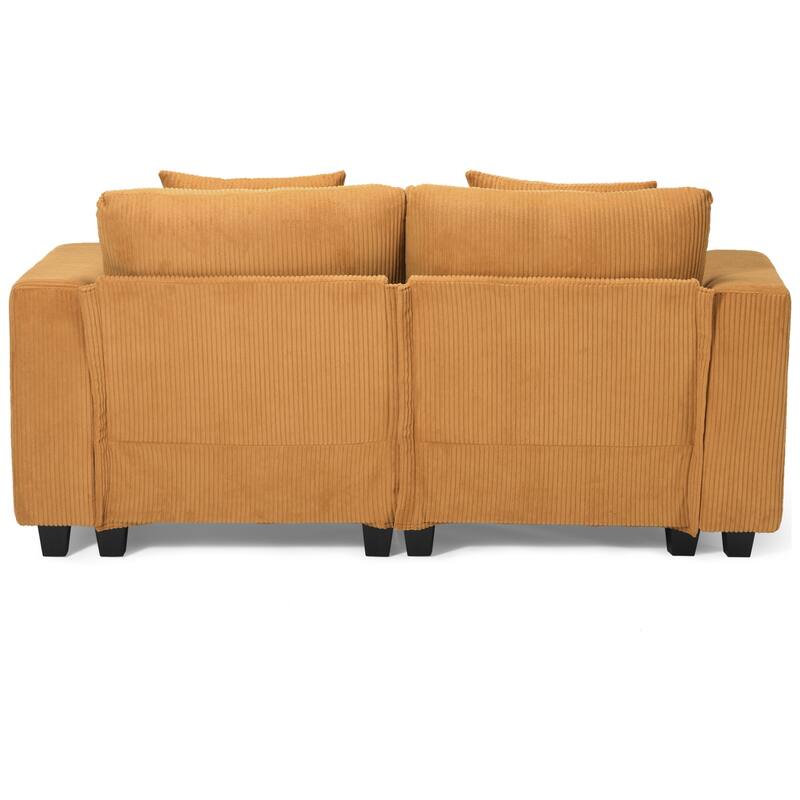 Hamilton Corduroy Upholstered Modular Loveseat with USB Port