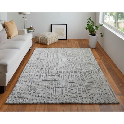 Grand Bazaar Oliena Machine Made Diamond Modern Area Rug