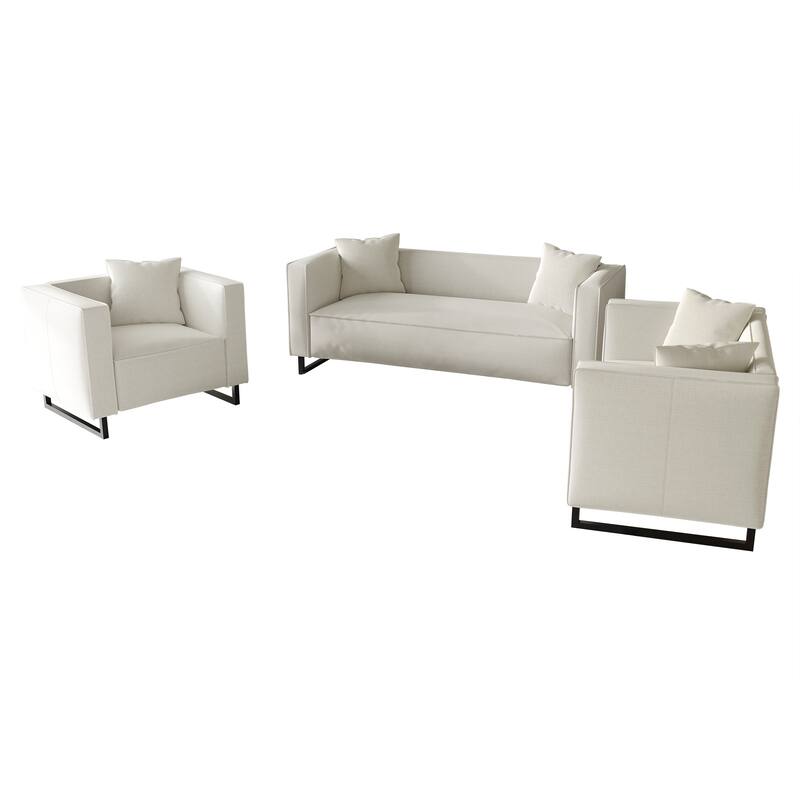 CraftPorch Mid Century Modern 3- Pieces Upholstered Living Room Set