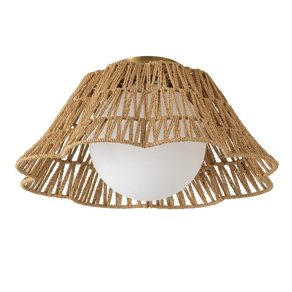 Boho Paper Rope Flush Mount Ceiling Light