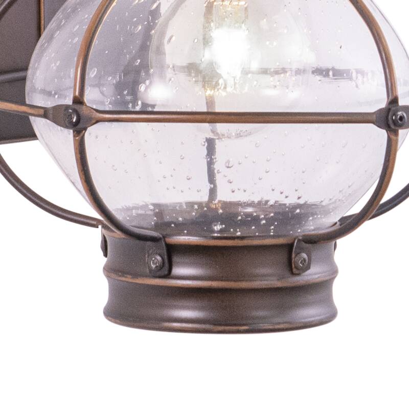 Chatham 1 Light Bronze Coastal Outdoor Wall Lantern Clear Glass - 8-in W x 13.5-in H x 8.5-in D