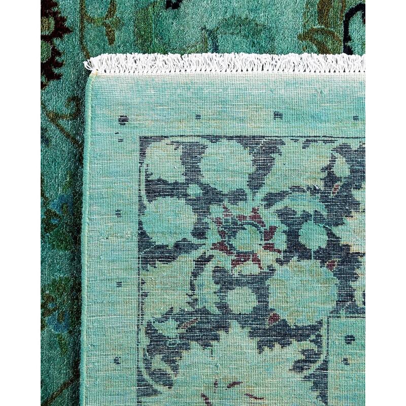 Fine Vibrance One-of-a-Kind Hand-Knotted Area Rug - Green, 4' 8" x 7' 5" - 4' 8" x 7' 5"